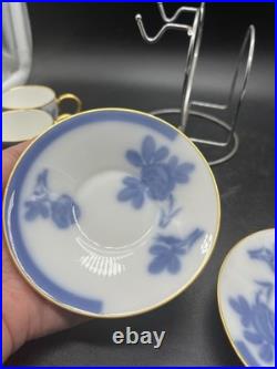 Okura Art China Vintage Blue Rose teacup and saucer set