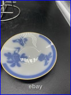 Okura Art China Vintage Blue Rose teacup and saucer set
