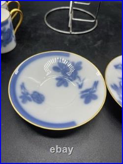 Okura Art China Vintage Blue Rose teacup and saucer set