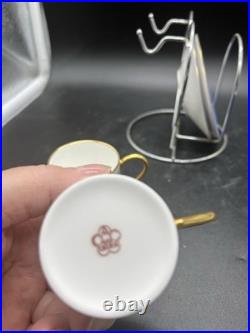 Okura Art China Vintage Blue Rose teacup and saucer set Okura Art China Vintage Blue Rose teacup and saucer set