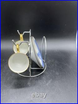 Okura Art China Vintage Blue Rose teacup and saucer set