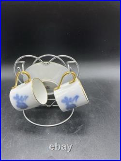 Okura Art China Vintage Blue Rose teacup and saucer set