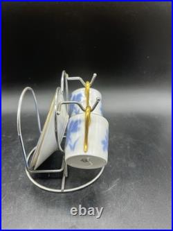 Okura Art China Vintage Blue Rose teacup and saucer set