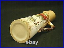 Old Vintage Porcelain Chocolate Pot w Rust Floral Designs Gold Gilt Trim 2144
