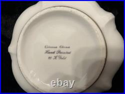 Osborne Vintage Handpainted candy/trinket dish with22 KT. Gold Porcelain China