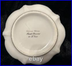 Osborne Vintage Handpainted candy/trinket dish with22 KT. Gold Porcelain China