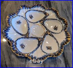 Oyster Plate, 24k Gold Trim, Welmar, Made In Germany