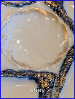 Oyster Plate, 24k Gold Trim, Welmar, Made In Germany