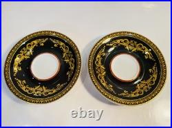 PAIR Rosenthal Versace Medusa Tall Coffee Cups & Saucers PERFECT! Retail $840