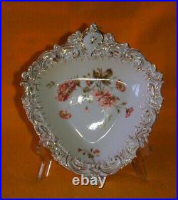 PORCELAIN CHINA ORNATE BOWL SHIELD Made in Germany EXC