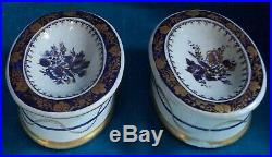 Pair Chinese Export Porcelain Enameled Trencher Salts Circa 1795 Jiaqing Period