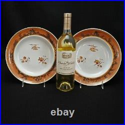 Pair Chinese Porcelain Export Dinner Plates Brown/Gold 18th Century