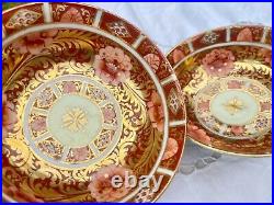 Pair antique hand painted Chinese style porcelain bowls 1820s with GOLD