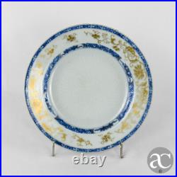 Pair of Chinese Porcelain plates, bianco sopra bianco and gold Qianlong N2