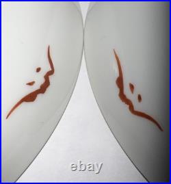 Pair of Hand-Painted Chinese Longevity Porcelain Plates 5.5 -Gilded Pomegranate