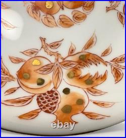 Pair of Hand-Painted Chinese Longevity Porcelain Plates 5.5 -Gilded Pomegranate