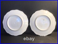 Pair of antique porcelain plate/Limoges/Signed/Flowers/orchids/France1900/Gold