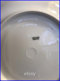 Pair of antique porcelain plate/Limoges/Signed/Flowers/orchids/France1900/Gold