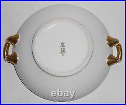 Paul Muller Porcelain Bavaria China Gold Banded Covered Vegetable Bowl