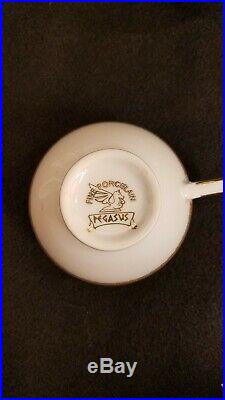 Pegasus Fine Porcelain China 50 Pc. Set/ Black & Gold Band