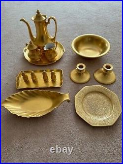 Pickard China Gold Encrusted Leaf Collection Rose and Daisy Pattern 14 Pieces