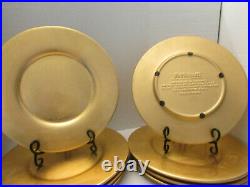 Pier One Gold Ceramic Charger Plates 13 Platters Very Heavy Set of 8 Vintage