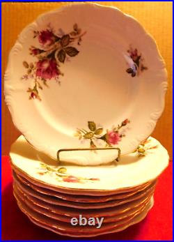 PlatesUcagco China Japan 9Pc. Old Rose Gold Trim Salad 7 1/2 x 1 Vintage 50's