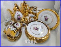 Porcelain Bavaria Royal Tea Set and Dessert Plates in One. 24ct