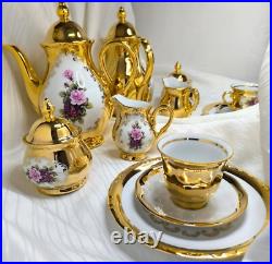 Porcelain Bavaria Royal Tea Set and Dessert Plates in One. 24ct