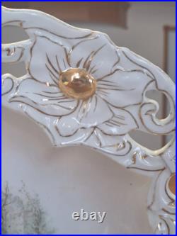 Porcelain China Antique Large Serving Centerpiece Reticulated Goddess Bowl