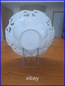 Porcelain China Antique Large Serving Centerpiece Reticulated Goddess Bowl