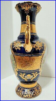 Porcelain, Cobalt Gilded, Blue/Gold, Fragonard, 14 Courting Couple Chinese Vase
