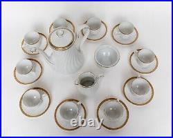 Porcelain Coffee Service Gold Rim Bareuther Waldsassen Bavaria-Germany 24k Gold