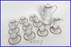 Porcelain Coffee Service Gold Rim Bareuther Waldsassen Bavaria-Germany 24k Gold