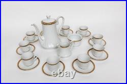 Porcelain Coffee Service Gold Rim Bareuther Waldsassen Bavaria-Germany 24k Gold