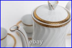 Porcelain Coffee Service Gold Rim Bareuther Waldsassen Bavaria-Germany 24k Gold