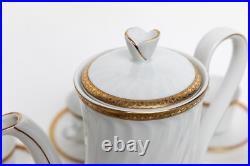 Porcelain Coffee Service Gold Rim Bareuther Waldsassen Bavaria-Germany 24k Gold
