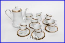 Porcelain Coffee Service Gold Rim Bareuther Waldsassen Bavaria-Germany 24k Gold