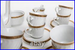 Porcelain Coffee Service Gold Rim Bareuther Waldsassen Bavaria-Germany 24k Gold