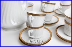 Porcelain Coffee Service Gold Rim Bareuther Waldsassen Bavaria-Germany 24k Gold
