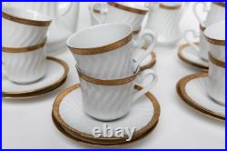 Porcelain Coffee Service Gold Rim Bareuther Waldsassen Bavaria-Germany 24k Gold