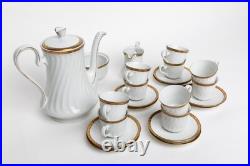 Porcelain Coffee Service Gold Rim Bareuther Waldsassen Bavaria-Germany 24k Gold