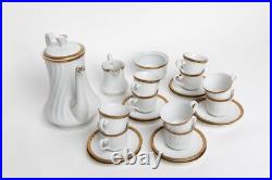 Porcelain Coffee Service Gold Rim Bareuther Waldsassen Bavaria-Germany 24k Gold