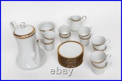 Porcelain Coffee Service Gold Rim Bareuther Waldsassen Bavaria-Germany 24k Gold
