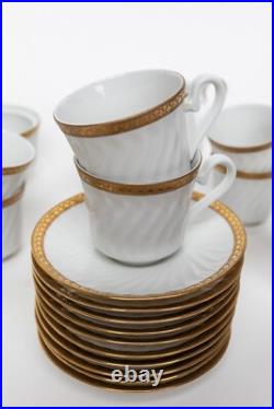 Porcelain Coffee Service Gold Rim Bareuther Waldsassen Bavaria-Germany 24k Gold