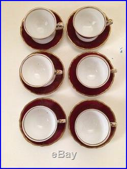 Porcelain Fine China GDR Gold Trim Burgundy Royal Tea Coffee Set Vintage 4 Oz