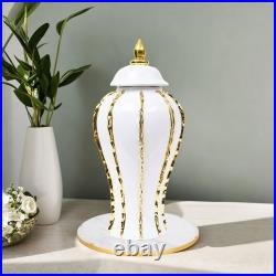 Porcelain Ginger Jar Desk Storage Temple Jar Flower Arrangement Ceramic Vase
