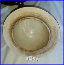 Porcelain Ginger Jar Floor Vase Navy Gold Tapestry ENGLISH FOX HUNT Scenes 34