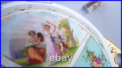 Porcelain Plate/ Tray/ Platter, Genre Scenes, Flowers, Gold, around 1900 K955