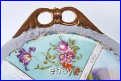 Porcelain Plate/ Tray/ Platter, Genre Scenes, Flowers, Gold, around 1900 K955
